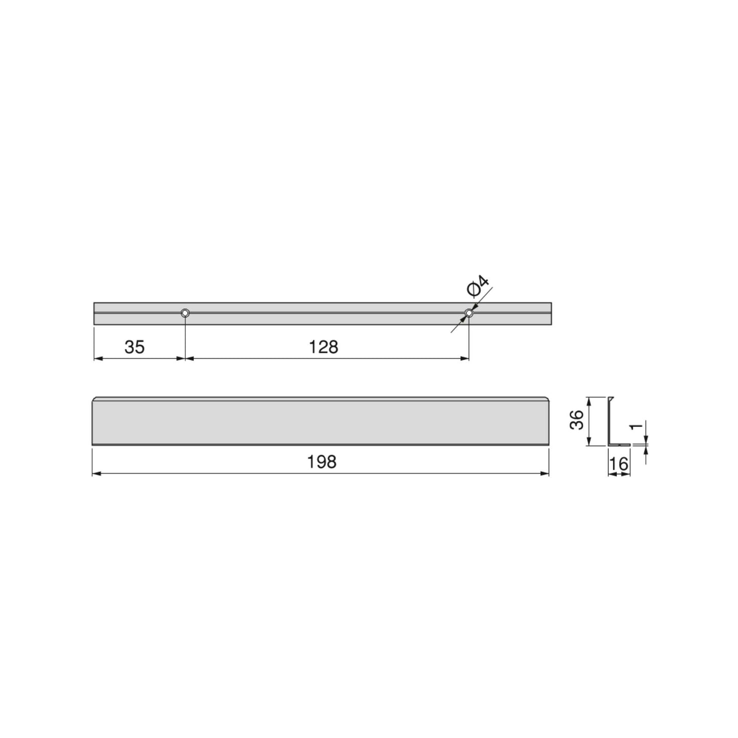 Emuca Lote de 10 tiradores para mueble Setubal, L104mm, intereje 64mm, Aluminio, Anodizado mate