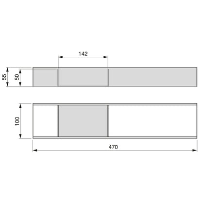 Emuca Orderbox drawer organiser, 100x470mm, Steel and Wood, Anthracite grey