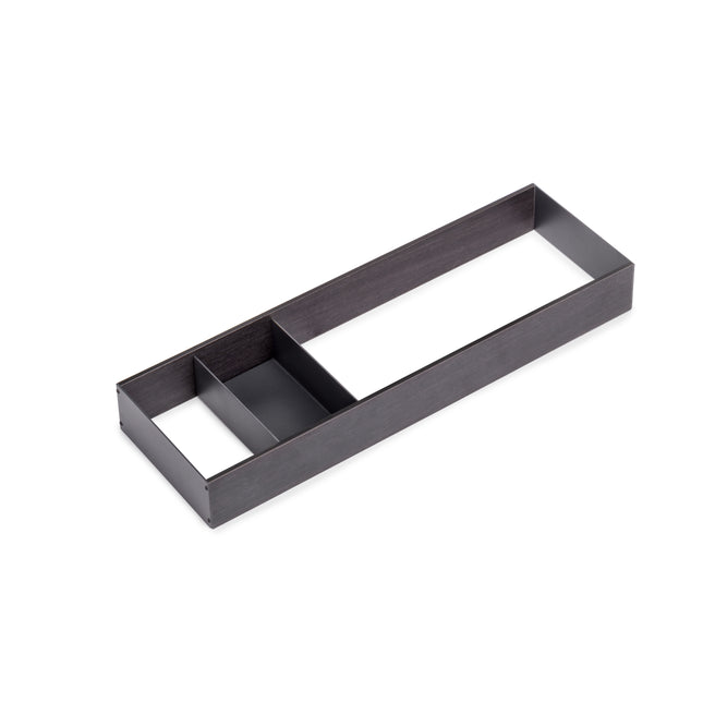 Emuca Organizador Orderbox para cajón, 150x470mm, Acero y Madera, Gris antracita