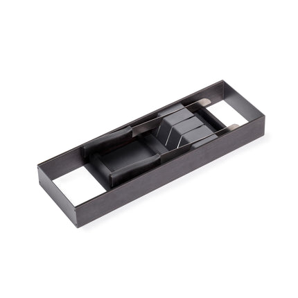 Emuca Portacuchillos Orderbox para cajón, 150x470mm, Acero y Madera, Gris antracita