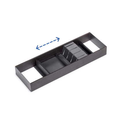 Emuca Orderbox knife holder for drawer, 150x470mm, Steel and Wood, Anthracite grey