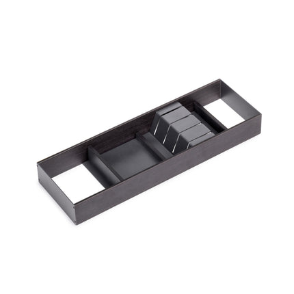 Emuca Portacuchillos Orderbox para cajón, 150x470mm, Acero y Madera, Gris antracita