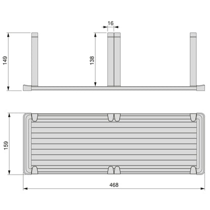 Emuca Orderbox vertical dish rack for drawer, 159x468mm, aluminium and plastic, anthracite grey