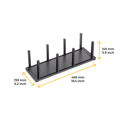 Emuca Orderbox vertical dish rack for drawer, 159x468mm, aluminium and plastic, anthracite grey