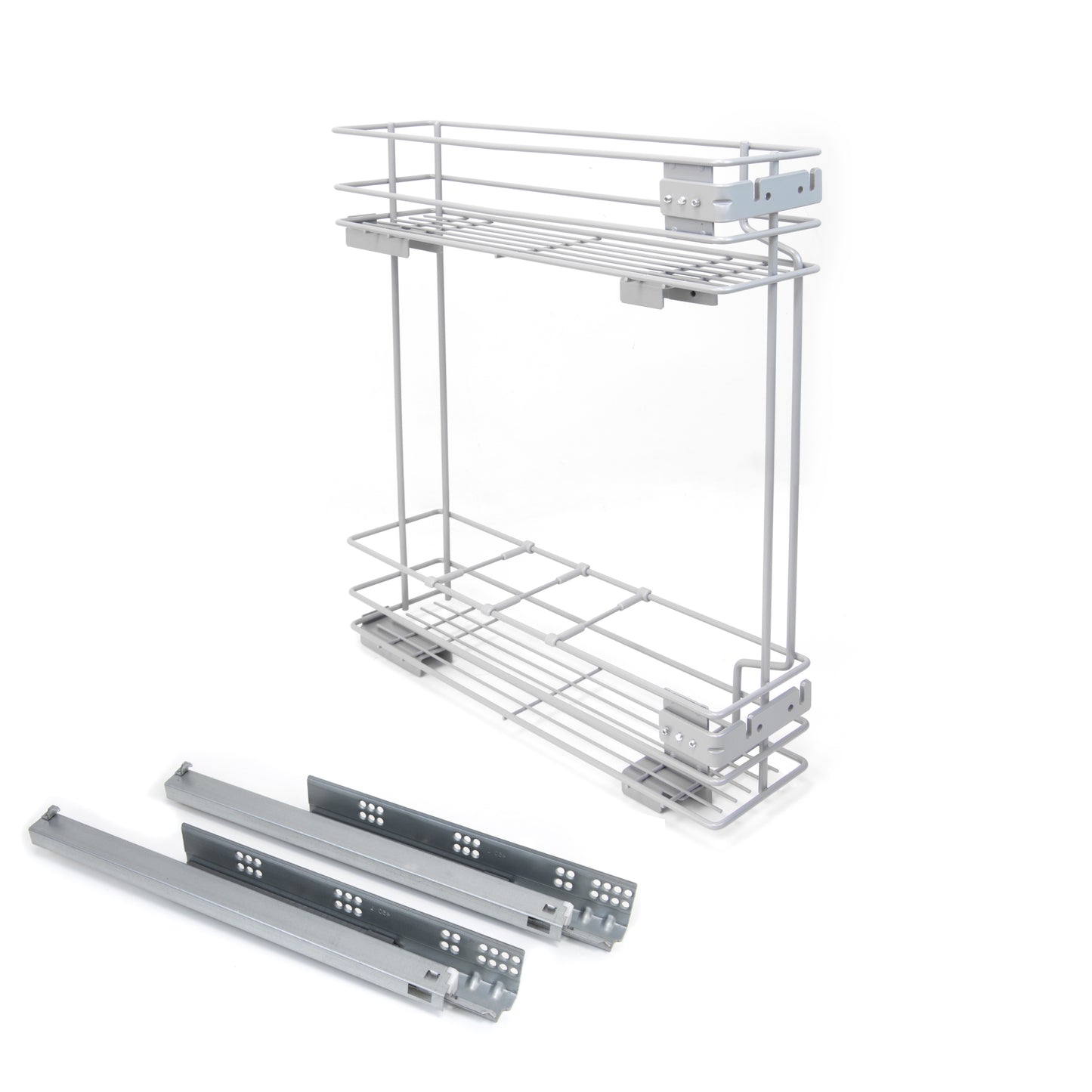 Emuca Supra removable side bottle rack with soft closing, 150mm module, Steel, Painted aluminium