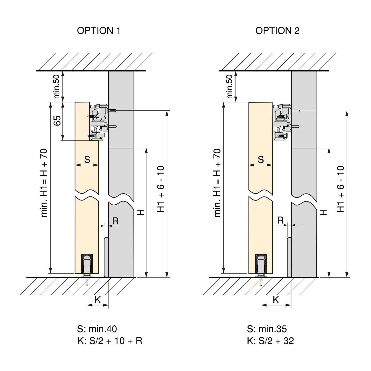 Emuca Kit de herrajes para una puerta corredera colgada de madera Wall con cierre suave, Acero y Aluminio y Plástico