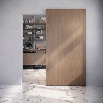 Emuca Hardware kit for a Wall wooden hanging sliding door with soft closing, Steel and Aluminum and Plastic