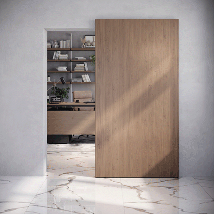 Emuca Hardware kit for a Wall wooden hanging sliding door with soft closing, Steel and Aluminum and Plastic