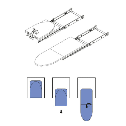 Emuca Iron 2 folding and removable ironing board for furniture, steel and wood