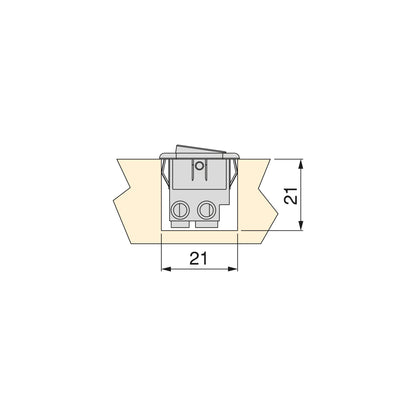 Emuca Set of 10 flush-mount switches D21x21, Plastic, Black