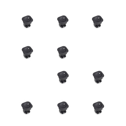 Emuca Set of 10 flush-mount switches D21x21, Plastic, Black