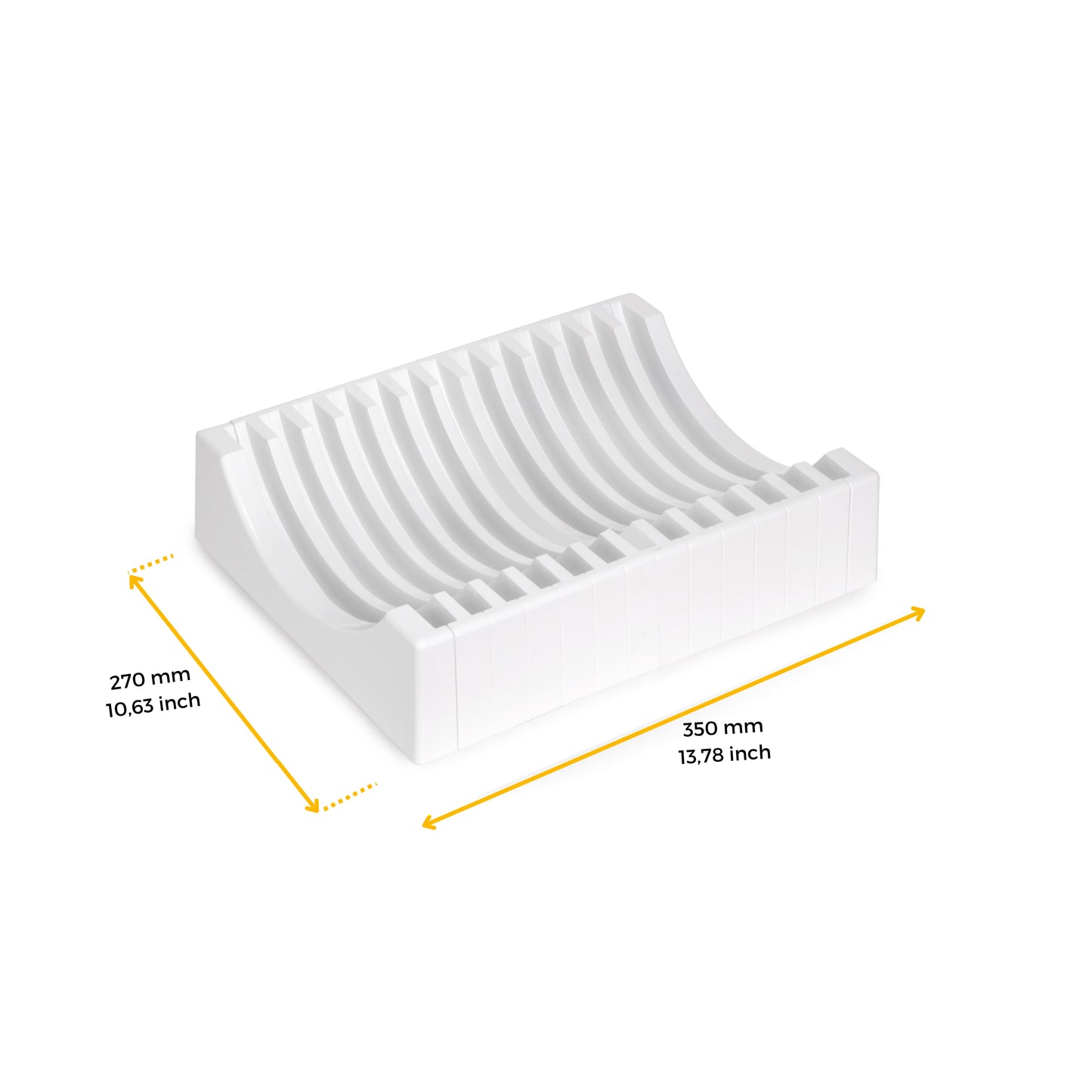 Emuca Plate organizer kit for furniture, with capacity for 13 plates, Plastic, White