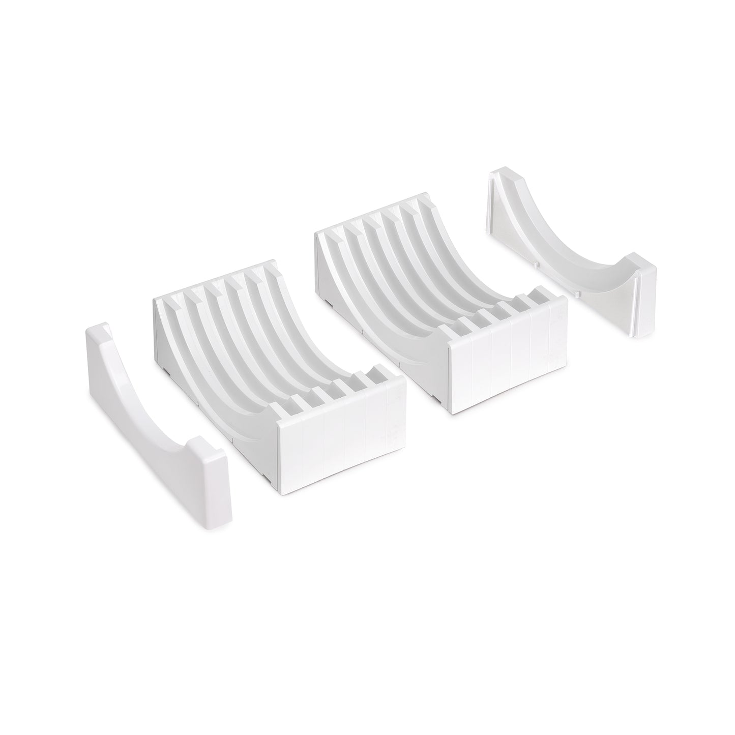 Emuca Plate organizer kit for furniture, with capacity for 13 plates, Plastic, White