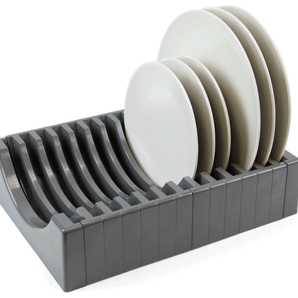 Emuca Kit de organizadores de platos para muebles, con capacidad para 13 platos, Plástico, Blanco