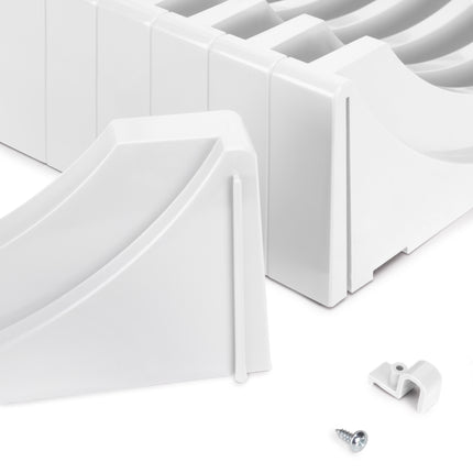 Emuca Kit de organizadores de platos para muebles, con capacidad para 13 platos, Plástico, Blanco