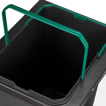 Emuca Recycling container for side fixing on kitchen furniture Recycle 1x35 litres, Steel, Anthracite grey plastic