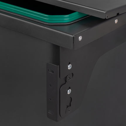 Emuca Contenedor de reciclaje para fijación lateral en mueble de cocina Recycle 1x35litros, Acero, Plástico gris antracita