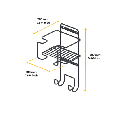 Emuca Soporte para tabla de planchar, accesorios de planchado y plancha, Acero, Gris antracita