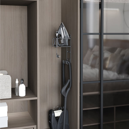 Emuca Soporte para tabla de planchar, accesorios de planchado y plancha, Acero, Gris antracita