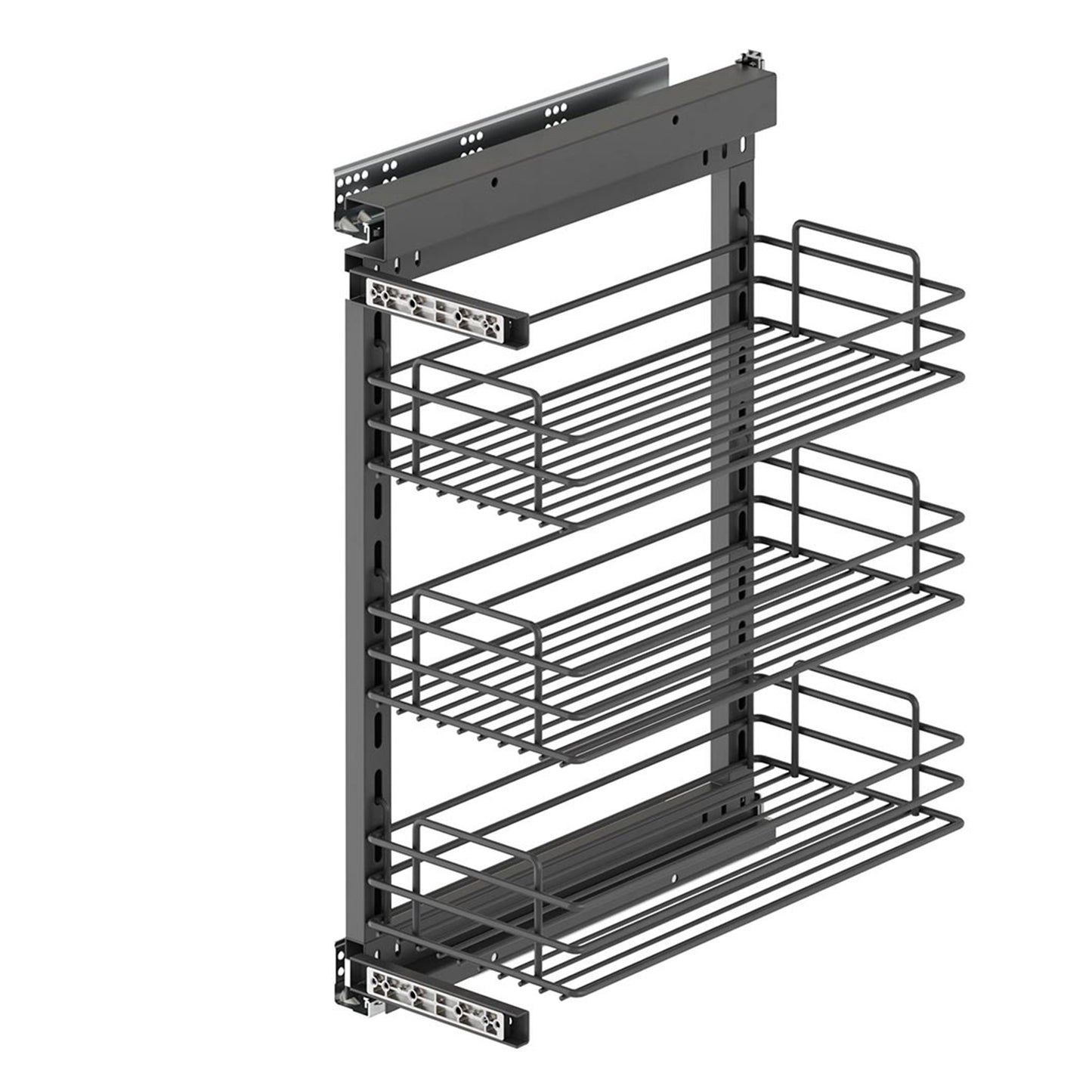 Emuca TitaneStar pull-out trolley with soft closing, 300mm module, Steel, Anthracite grey