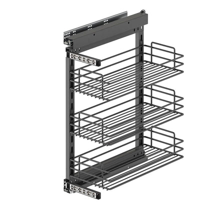 Emuca TitaneStar pull-out trolley with soft closing, 400mm module, Steel, Anthracite grey