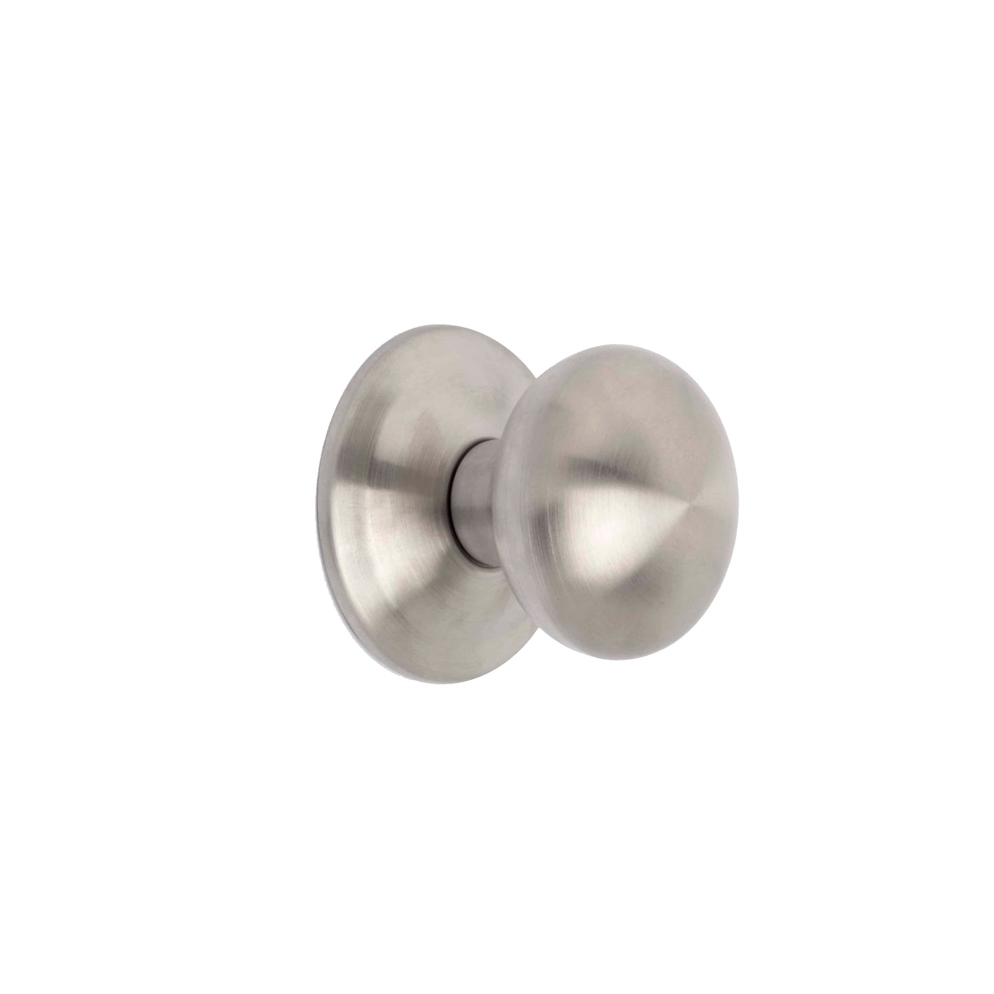 Emuca Entrance door knob, Bowler model, Ø70mm handle for main door, Stainless steel, Satin nickel