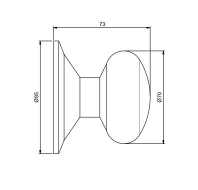 Emuca Entrance door knob, Bowler model, Ø70mm handle for main door, Stainless steel, Satin nickel