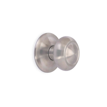 Emuca Entrance door knob, Fedora model, Ø70mm handle for main door, Stainless steel, Satin nickel