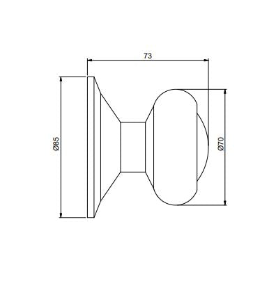 Emuca Entrance door knob, Fedora model, Ø70mm handle for main door, Stainless steel, Satin nickel