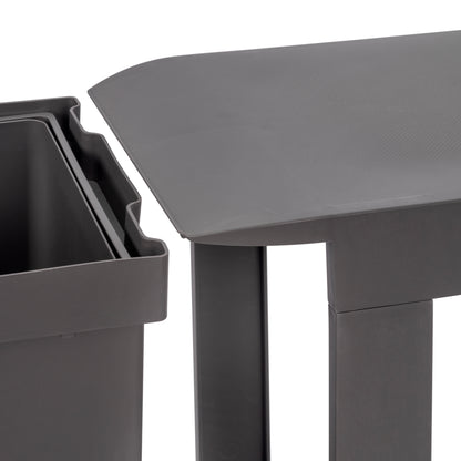 Emuca Recycling bins for kitchen, 1 x 30L, bottom fixing and automatic extraction, Steel and Plastic, Anthracite grey