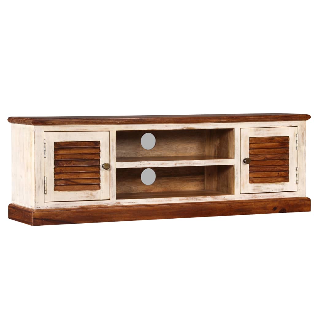 Solid mango wood TV cabinet 120x30x40 cm