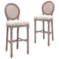 Kitchen stool 2 units white linen