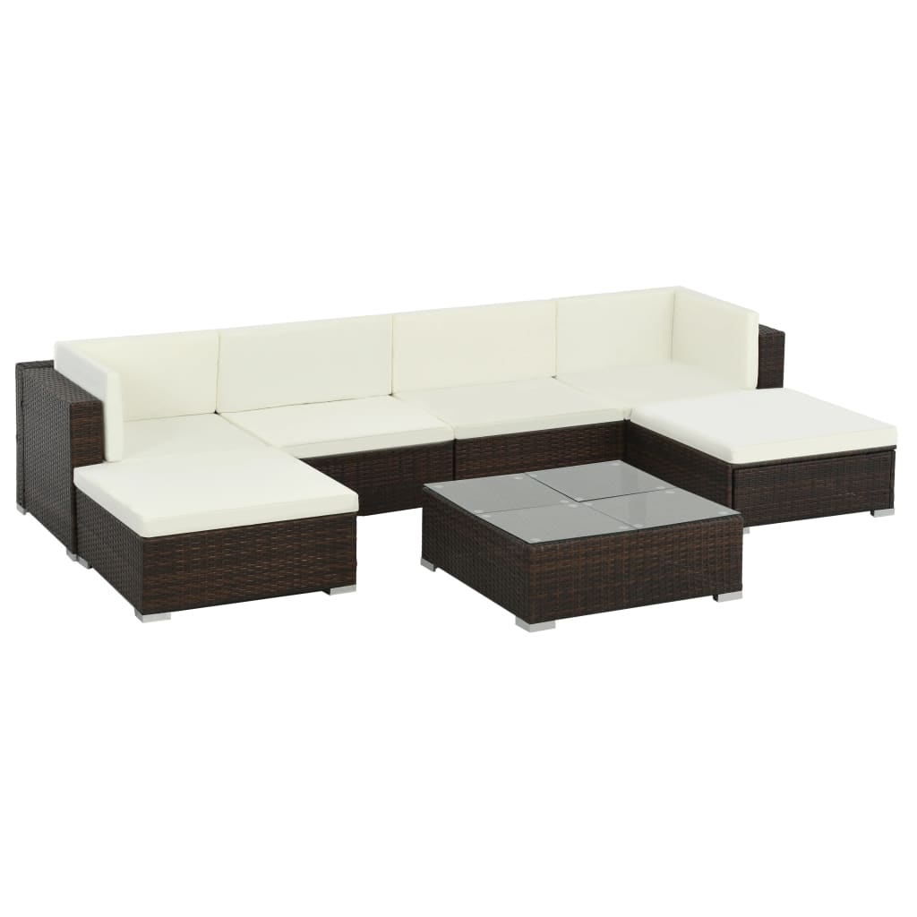 muebles de jardín 7 piezas y cojines