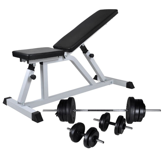 Weight bench with weights and dumbbells 60.5 kg