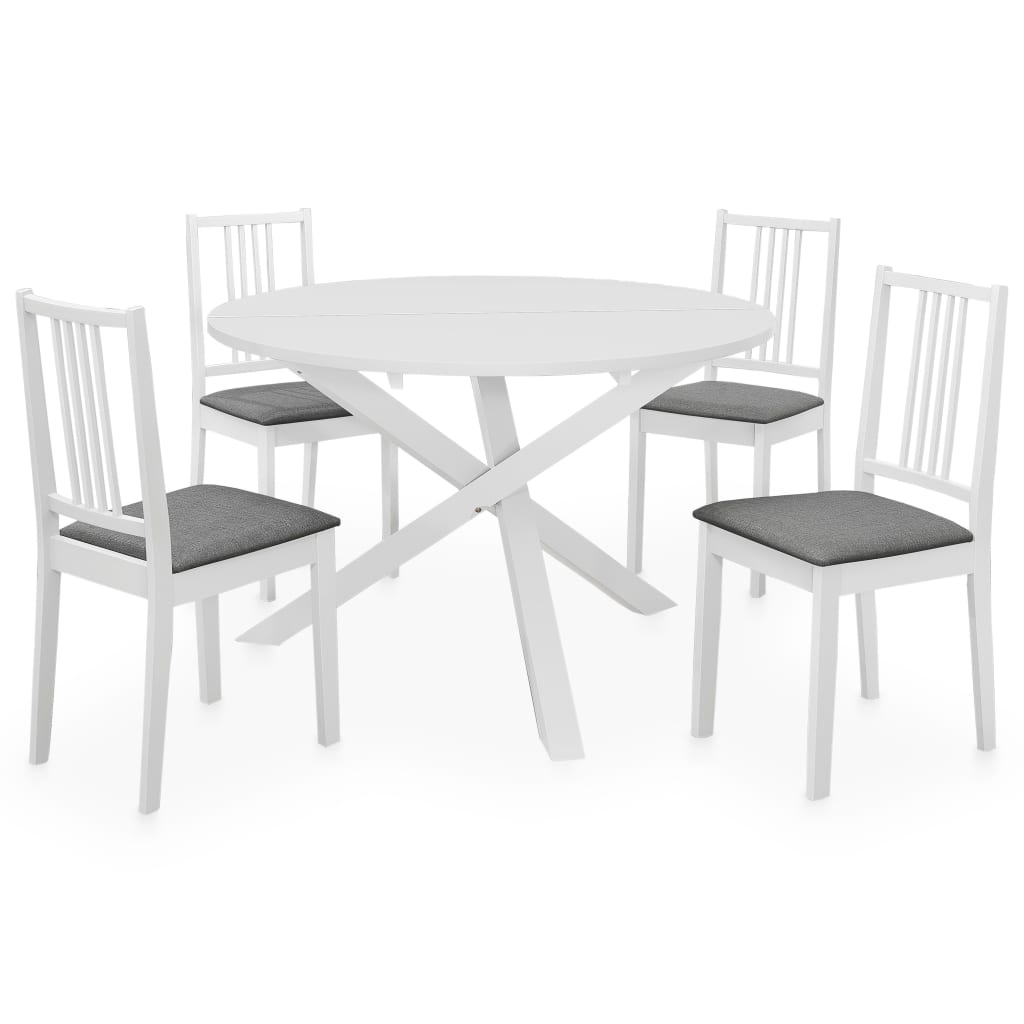 5-piece dining furniture set white MDF