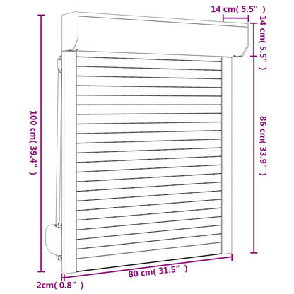 vidaXL White Aluminum Blind 80x100 cm