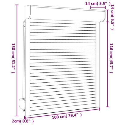 vidaXL White Aluminum Blind 100x130 cm