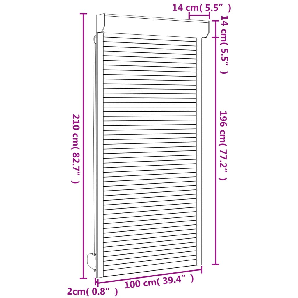 vidaXL Persiana de aluminio blanca 100x210 cm