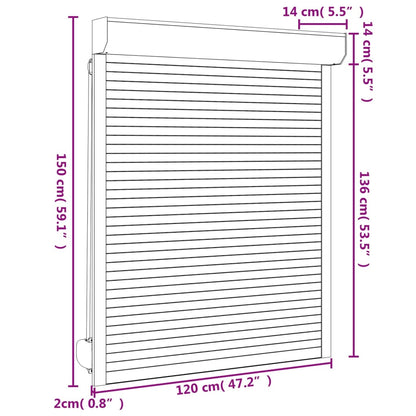 vidaXL White Aluminum Blind 120x150 cm