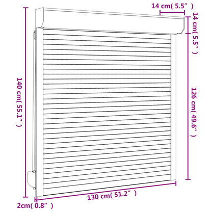 vidaXL Persiana de aluminio blanca 130x140 cm