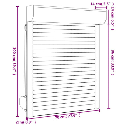 vidaXL Aluminium Roller Blind Anthracite Grey 70x100 cm