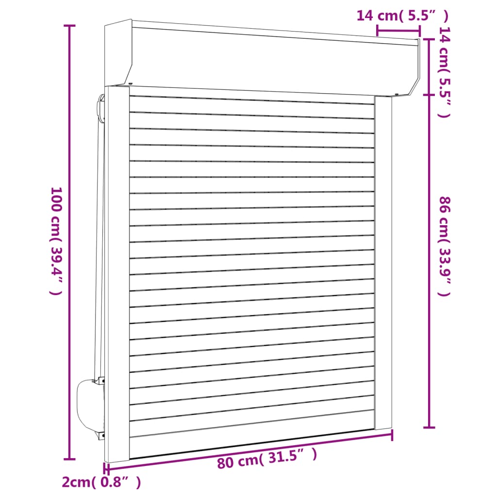 vidaXL Persiana de aluminio gris antracita 80x100 cm