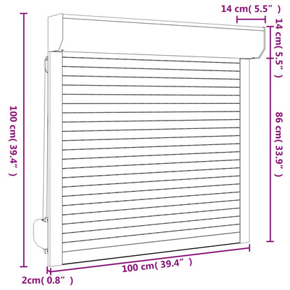 vidaXL Aluminium Roller Blind Anthracite Grey 100x100 cm