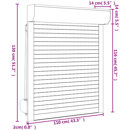 vidaXL Aluminium Roller Blind Anthracite Grey 110x130 cm