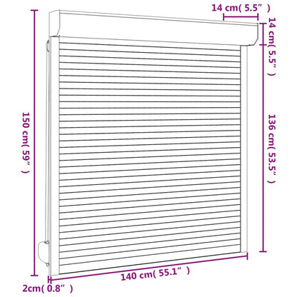 vidaXL Aluminium Roller Blind Anthracite Grey 140x150 cm