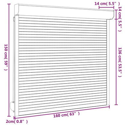 vidaXL Anthracite Gray Aluminum Blind 160x150 cm