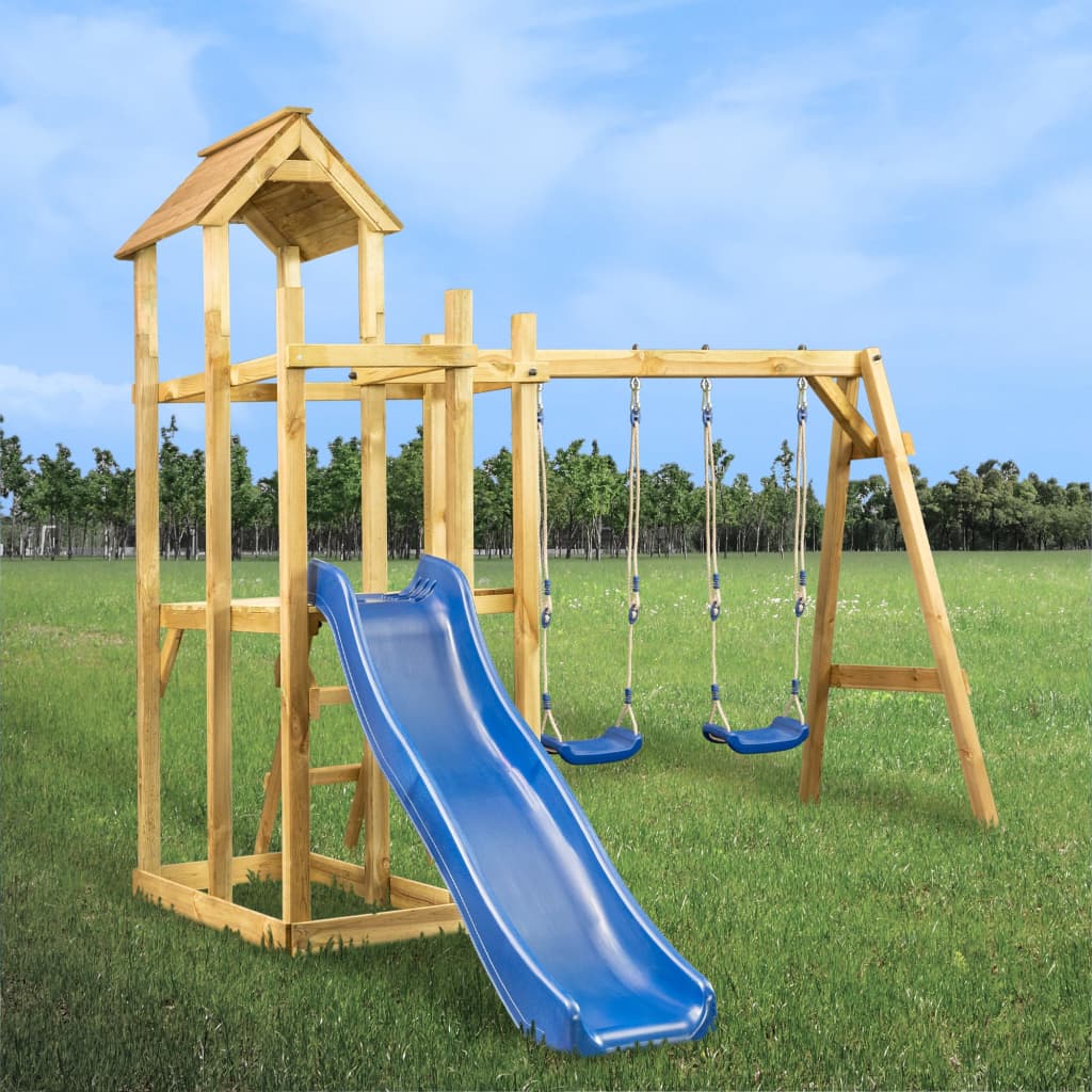 Parque infantil exterior madera impregnada pino 285x305x226,5cm