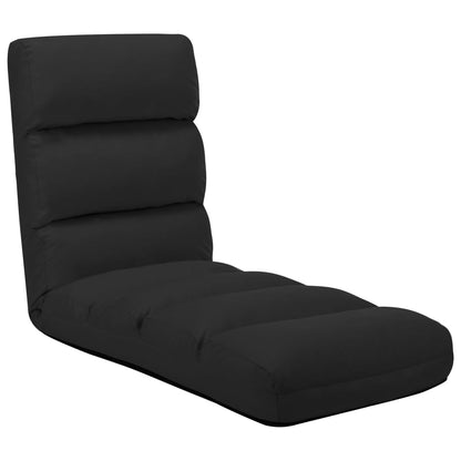 Black Faux Leather Folding Floor Lounger