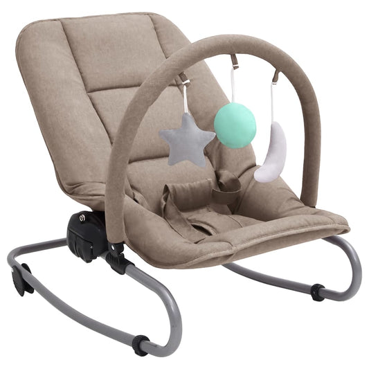 Taupe grey steel baby rocking chair