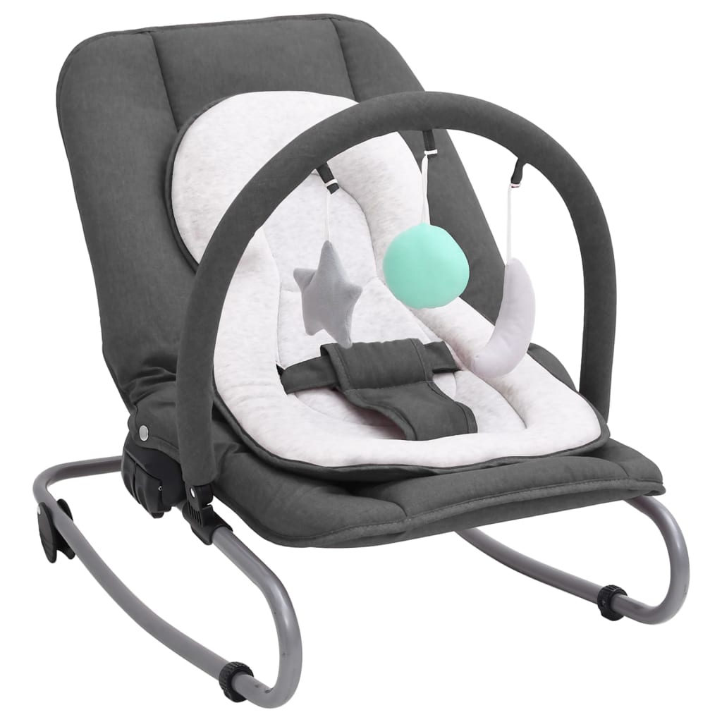 Anthracite grey steel baby rocking chair